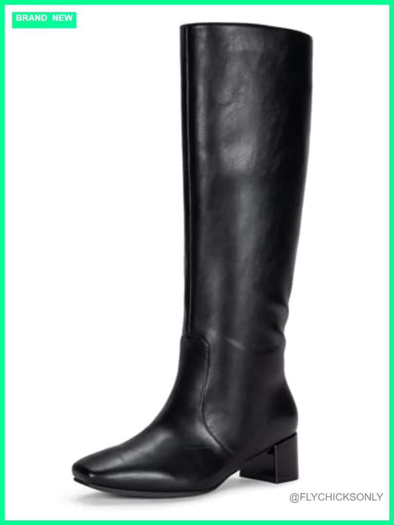 Knee High Square Toe Boots With Side Zipper